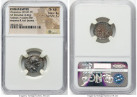 Vespasian (AD 69-79). AR denarius (18mm, 3.43 gm, 6h). NGC Choice AU 4/5 - 3/5. Antioch, AD 72-73. IMP CAES VESP AVG P M COS IIII, laureate head of Ve...