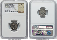 Vespasian (AD 69-79). AR denarius (18mm, 3.34 gm, 5h). NGC XF 5/5 - 3/5. Rome, 21 December AD 69-early AD 70. IMP CAESAR VESPASIANVS AVG, laureate hea...