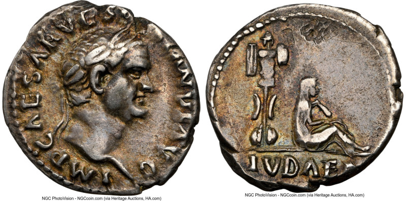 Vespasian (AD 69-79). AR denarius (17mm, 3.37 gm, 6h). NGC Choice VF 4/5 - 2/5, ...