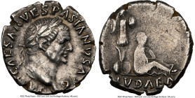Vespasian (AD 69-79). AR denarius (17mm, 7h). NGC VF. Rome, 21 December AD 69-early AD 70. IMP CAESAR VESPASIANVS AVG, laureate head of Vespasian righ...
