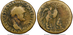 Vespasian (AD 69-79). AE sestertius (33mm, 24.44 gm, 6h). NGC VG 4/5 - 4/5, edge marks. Judaea Capta Commemorative, Rome, AD 71. IMP CAES VESPASIAN AV...