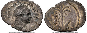 Titus, as Caesar (AD 79-81). AR denarius (22mm, 2.83 gm, 6h). NGC AU 4/5 - 3/5. Antioch, ca. AD 72-73. T CAES IMP VESP PON TR POT, laureate, draped an...