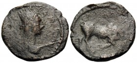 KINGS OF COMMAGENE. Antiochos I Theos with Mithradates II, 38-36 BC. Oktachalkon (Bronze, 26 mm, 8.97 g, 12 h), third series, 70-56. BA MΕΓ ANT[IOXOY]...