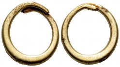 CELTIC, Central Europe. Uncertain tribe. 1200-300 BC. Ring money (Gold, 22 mm, 6.23 g), proto-currency. A circular gold wire curled into a ring shape....