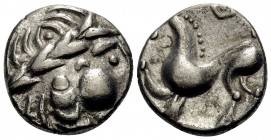 CELTIC, Eastern Celts. Skordoski in Syrmia, Circa 3rd-2nd century BC. Drachm (Silver, 14 mm, 2.29 g, 12 h), imitating Philip II of Macedon, "Kugelwang...