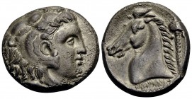 SICILY. Entella. Punic issues, circa 300-289 BC. Tetradrachm (Silver, 24 mm, 16.08 g, 9 h). Head of Herakles right, wearing lion's skin headdress. Rev...
