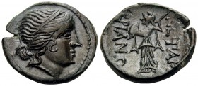 THRACE. Mesambria. Circa 275/50-175 BC. (Bronze, 21 mm, 5.60 g, 12 h). Diademed female head to right. Rev. METAM-BPIANΩN Athena Promachos advancing to...