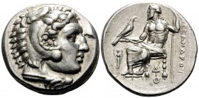 KINGS OF MACEDON. Alexander III ‘the Great’, 336-323 BC. Tetradrachm (Silver, 26 mm, 17.23 g, 10 h), Lampsakos, c. 336-323. Head of youthful Herakles ...