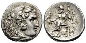 KINGS OF MACEDON. Alexander III ‘the Great’, 336-323 BC. Drachm (Silver, 17.5 mm, 4.30 g, 12 h), Struck under Menander, Sardes, c. 324/3 BC. Head of H...