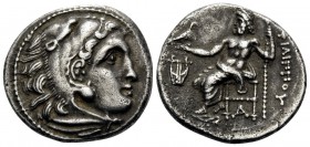 KINGS OF MACEDON. Philip III Arrhidaios, 323-317 BC. Drachm (Silver, 17.5 mm, 4.14 g, 11 h), Kolophon, c. 322-319. Head of youthful Herakles to right,...