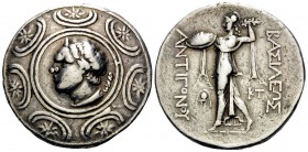 KINGS OF MACEDON. Antigonos II Gonatas, 277/6-239 BC. Tetradrachm (Silver, 31 mm, 16.91 g, 3 h), Amphipolis, c. 274/1-260/55 BC. Horned head of Pan to...
