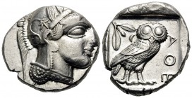 ATTICA. Athens. Circa 449-404 BC. Tetradrachm (Silver, 23 mm, 17.26 g, 8 h), 440s-430s. Head of Athena to right, wearing crested Attic helmet adorned ...
