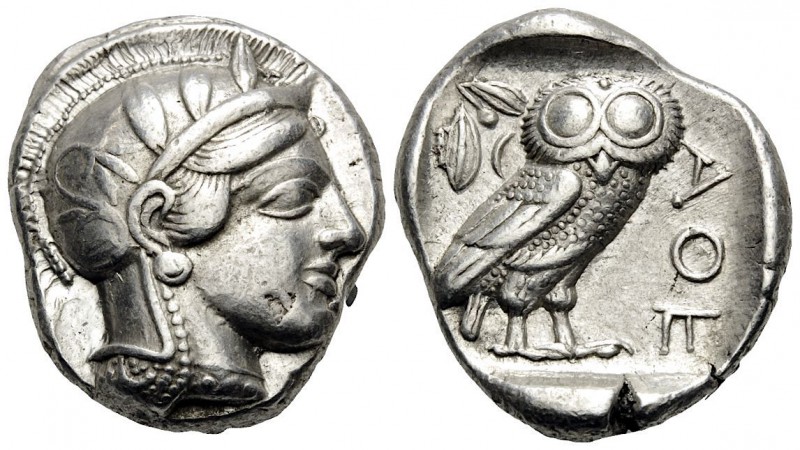 ATTICA. Athens. Circa 449-404 BC. Tetradrachm (Silver, 23 mm, 17.22 g, 7 h), 430...