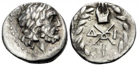 ACHAIA, Achaian League. Megara. Circa 175-168 BC. Triobol or Hemidrachm (Silver, 15 mm, 2.67 g, 5 h). Laureate head of Zeus to right. Rev. Achaean Lea...