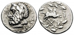 ACHAIA, Achaian League. Corinth. Circa 160-146 BC. Hemidrachm (Silver, 16 mm, 2.42 g, 5 h). Laureate head of Zeus to left. Rev. Pegasos flying to righ...