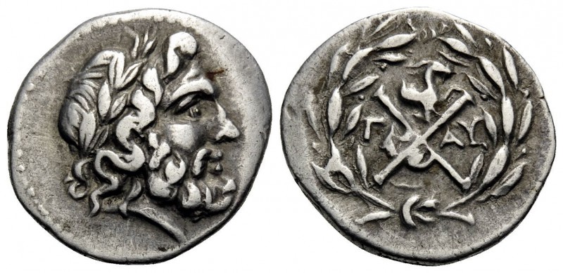 ACHAIA, Achaian League. Aigiera. Circa 160-146 BC. Hemidrachm (Silver, 16 mm, 2....