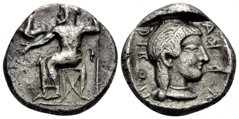 ARKADIA, Arkadian League. Tegea. Circa 465-460 BC. Hemidrachm (Silver, 15 mm, 2....