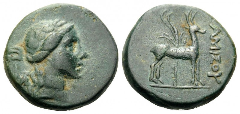 PONTOS. Amisos. Circa 120-63 BC. Chalkous (Bronze, 12 mm, 2.01 g, 1 h). Laureate...