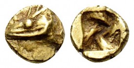 MYSIA. Kyzikos. Circa 600-550 BC. Tetartemorion or 1/48th Stater (Electrum, 5 mm, 0.33 g). Head of tunny to left. Rev. Rough incuse square. SNG France...