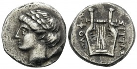 IONIA. Kolophon. Circa 310-294 BC. Drachm (Silver, 15 mm, 3.03 g, 10 h), Reduced Rhodian standard, Sittas. Laureate head of Apollo to left. Rev. KOΛOΦ...