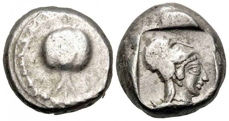 PAMPHYLIA. Side. Circa 460-430 BC. Stater (Silver, 19 mm, 10.88 g, 7 h). Pomegra...