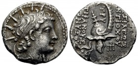 SELEUKID KINGS OF SYRIA. Antiochos VI Dionysos, 144-142 BC. Drachm (Silver, 17.5 mm, 3.85 g, 12 h), Antioch on-the-Orontes, 143-142. Diademed and radi...