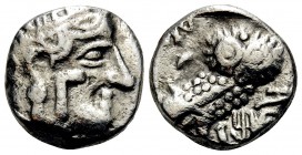 SOUTHWEST ARABIA, Kingdom of Saba. Late 4th–mid 2nd centuries BC. (Silver, 11 mm, 1.85 g, 9 h), Half Unit, Imitating Athens. Helmeted head of Athena r...