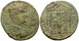 CARIA. Mylasa. Geta. As Caesar, 198-209. (Bronze, 36.5 mm, 20.18 g, 6 h). [ΠO CEΠTIMIOC ΓETAC KAI] Draped, and cuirassed bust of Geta to right. Rev. [...