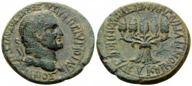 PHRYGIA. Apameia. Vespasian, 69-79. (Bronze, 26 mm, 8.05 g, 12 h), Plancius Varus, legatus pro praetore. AYTOKPATΩP KAIΣAP ΣEBAΣTOΣ OYEΣΠΑΣIANOΣ Laure...
