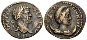 PISIDIA. Antiochia. Septimius Severus, 193-211. (Bronze, 23.5 mm, 5.05 g, 6 h), regnal year IIII (4) = 196-197. IMP C SE-V PERP AVG IIII Laureate head...