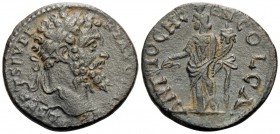 PISIDIA. Antiochia. Septimius Severus, 193-211. (Bronze, 22 mm, 5.27 g, 6 h). L SEP SEV PERT AVG IMP P P Laureate head of Septimius Severus to right. ...