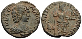 PISIDIA. Antiochia. Julia Domna, Augusta, 193-217. (Bronze, 22 mm, 5.75 g, 7 h). IVLIA DO-MNA AC (sic!, D retrograde) Draped bust of Julia Domna to ri...
