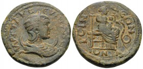 PISIDIA. Isinda. Otacilia Severa, Augusta, 244-249. (Bronze, 27 mm, 16.84 g, 1 h), struck under her husband, Philip I. MAP OTAK CEYHPAN CE Draped bust...