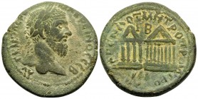 CILICIA. Anazarbus. Macrinus, 217-218. Triassarion (Bronze, 27 mm, 12.94 g, 12 h), 217. AYT K M OΠEΛ MAKPEINOS CEB Laureate head of Macrinus to right....