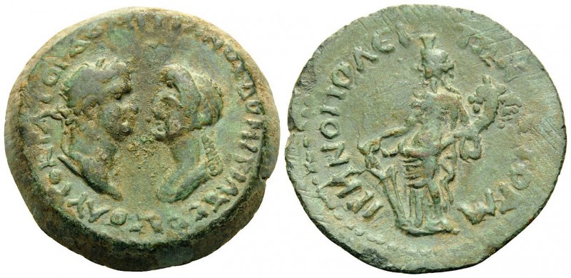 CILICIA. Irenopolis-Neronias. Domitian with Domitia, 81-96. (Bronze, 25 mm, 13.0...