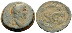 SYRIA, Seleucis and Pieria. Antioch. Otho, 69. (Bronze, 31 mm, 17.00 g, 1 h). IMP M OTHO [CAE AVG] Laureate head of Otho to right. Rev. Large S C with...