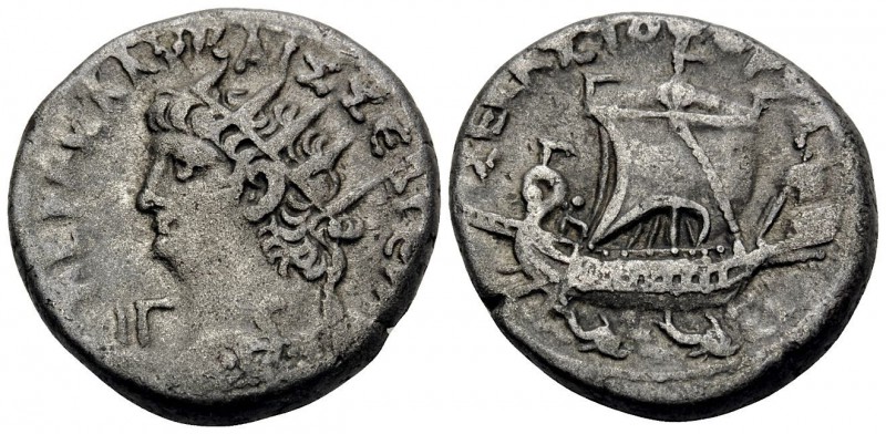 EGYPT. Alexandria. Nero, 54-68. Tetradrachm (Billon, 25 mm, 13.20 g, 12 h), regn...