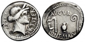 Julius Caesar, 46 BC. Denarius (Silver, 18.5 mm, 3.97 g, 3 h), Rome or an African mint (Utica?). COS TERT DICT ITER Head of Ceres to right, wearing wr...