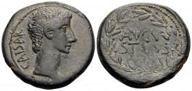 Augustus, 27 BC-AD 14. (Bronze, 23.5 mm, 9.26 g, 12 h), uncertain mint in Asia Minor, c. 27 BC. CAISAR Bare head of Augustus to right. Rev. AVGV-STVVS...