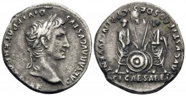 Augustus. Restitution issue struck under Trajan, 98-117. Denarius (Silver, 18 mm, 3.88 g, 2 h), Rome. CAESAR AVGVSTVS DIVI F PATER PATRIAE Laureate he...