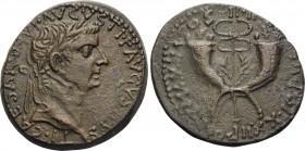 Tiberius, 14-37. Dupondius (Orichalcum, 33 mm, 17.81 g, 1 h), Commagene, 19-20. TI•CAESAR•DIVI• AVGVSTI•F AVGVSTVS Laureate head of Tiberius to right....
