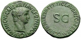 Germanicus, died 19. As (Copper, 27 mm, 11.17 g, 7 h), struck under Claudius, Rome, 50-54. GERMANICVS CAESAR TI AVG F DIVI AVG N Bare head of Germanic...