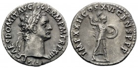 Domitian, 81-96. Denarius (Silver, 18 mm, 2.82 g, 7 h), Rome, 94. IMP CAES DOMIT AVG GERM P M TR P XIII Laureate head of Domitian to right. Rev. IMP X...