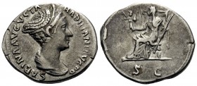 Sabina, Augusta, 128-136/7. Denarius (Silver, 20 mm, 3.17 g, 5 h), struck under Hadrian, Rome, 128-134. SABINA AVGVSTA - HADRIANI AVG P P Draped bust ...