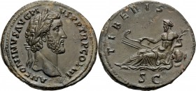 Antoninus Pius, 138-161. Sestertius (Orichalcum, 33.5 mm, 22.37 g), Rome, 141-143. ANTONINVS AVG PI-VS P P TR P COS III Laureate head of Antoninus Piu...