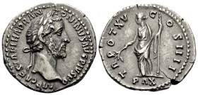 Antoninus Pius, 138-161. Denarius (Silver, 19 mm, 2.92 g, 7 h), Rome, 151-52. IMP CAES T AEL HADR AN-TONINVS AVG PIVS P P Laureate head of Antoninus P...