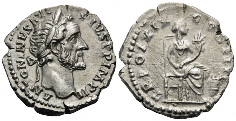 Antoninus Pius, 138-161. Denarius (Silver, 18 mm, 3.34 g, 5 h), Rome, 139. ANTON...