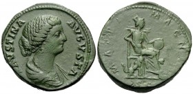 Faustina Junior, 147-175. Sestertius (Orichalcum, 31 mm, 23.40 g, 12 h), struck under her husband, Marcus Aurelius, Rome, 170-175/6. FAVSTINA AVGVSTA ...