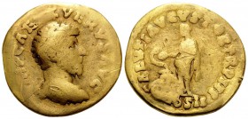 Lucius Verus, 161-169. Aureus (Gold, 18.5 mm, 6.41 g, 5 h), Rome, 162-163. IMP CAES L VERVS AVG Bare-headed, draped and cuirassed bust of Lucius Verus...