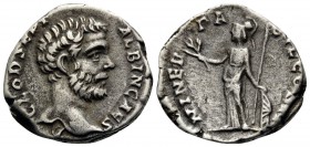 Clodius Albinus, as Caesar, 193-195. Denarius (Silver, 17 mm, 2.49 g, 12 h), struck under Septimius Severus, Rome, 194-195. D CLOD SEPT ALBIN CAES Hea...